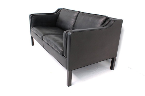 Image 1 of comme neuf ! Original Børge Mogensen for Fredericia Danish Lounge Set, Sofa and 2 Chairs, premium Leather, Oak, RP 31.161 Euro