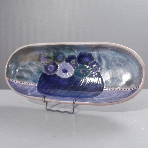 Robert & Jean Cloutier - Plato con decoración floral, Francia, mediados del siglo XX.