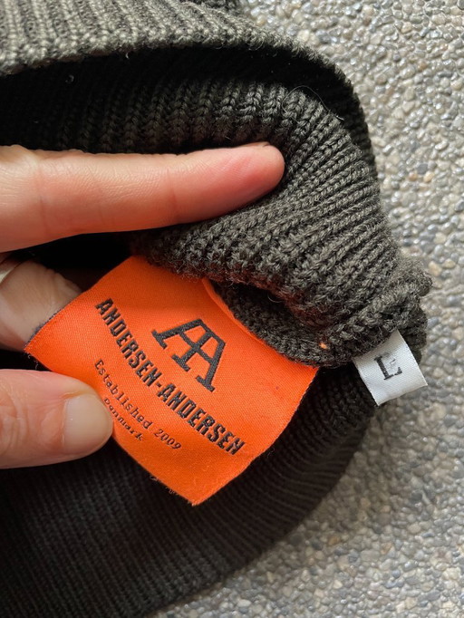 Pull à col roulé bleu marine Andersen-Andersen / Taupe / Article haut de gamme