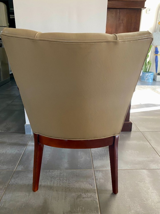 Paire de Fauteuils Bridges 1930 Art Déco – Leather, Wood (photo 3 of 6)