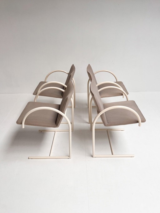 Set Van 4 Cirkel Stoelen Van Boonzaaijer Voor Metaform, 1980's – eetkamerstoelen, Textile (photo 2 of 13)