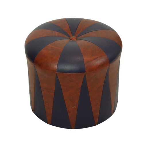 Runder Vintage Pouf Lila Bordeaux