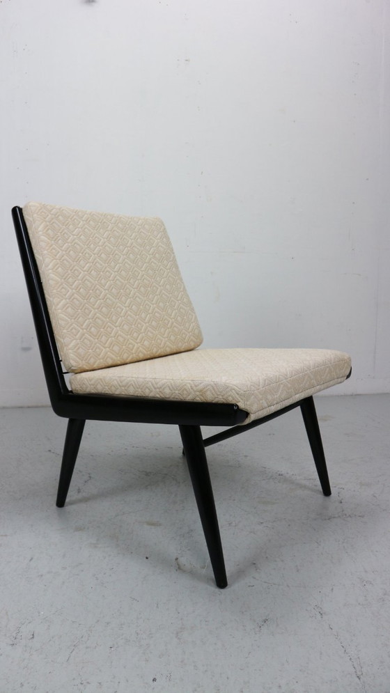 Image 1 of 2x 'Boomerang' H. Mitzlaff, E. Schmidt per Soloform, sedie a sdraio bouclé, 1953