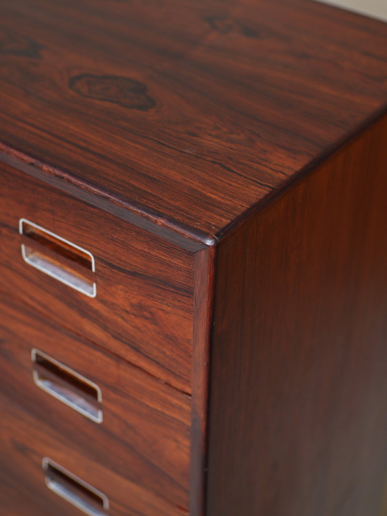 Image 1 of Tall Chest of Drawers Danish Vintage Rosewood Metal