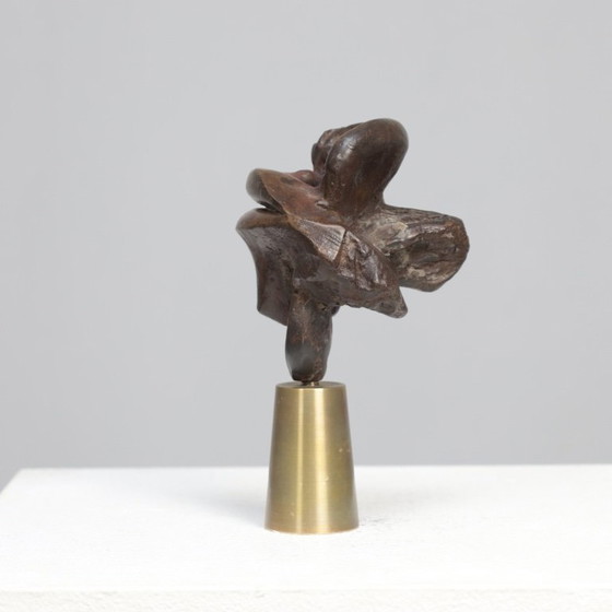 Image 1 of Mia Moreaux. Escultura de bronce «Labios» con base de latón, Bélgica, década de 1990
