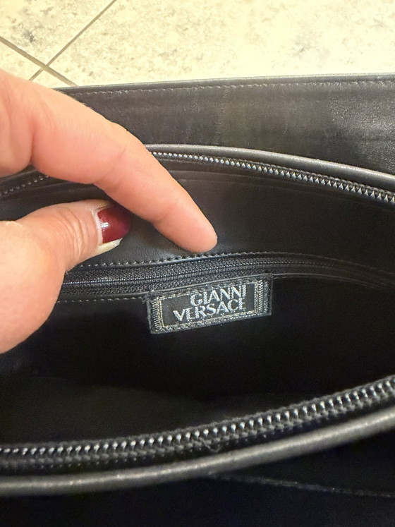 Image 1 of Borsa a mano vintage Gianni Versace in pelle nera Medusa, rara