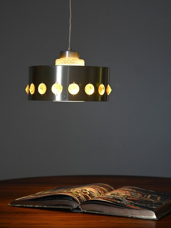 Image 1 of Lampada a sospensione in metallo e vetro