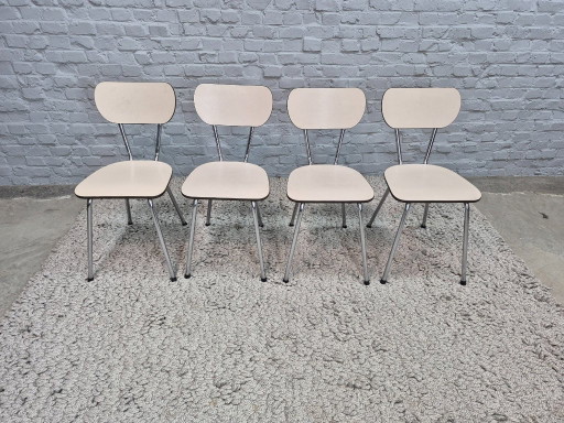 Set di 4 Sedie da Cucina Vintage Design di Brabantia, Paesi Bassi, anni 1960-1970 – eetkamerstoelen, Chrome