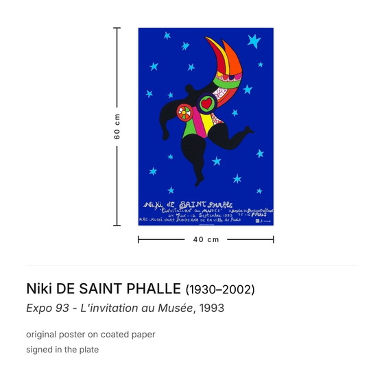 Image 1 of Niki de Saint Phalle Expo 93 - Il poster di invito al museo