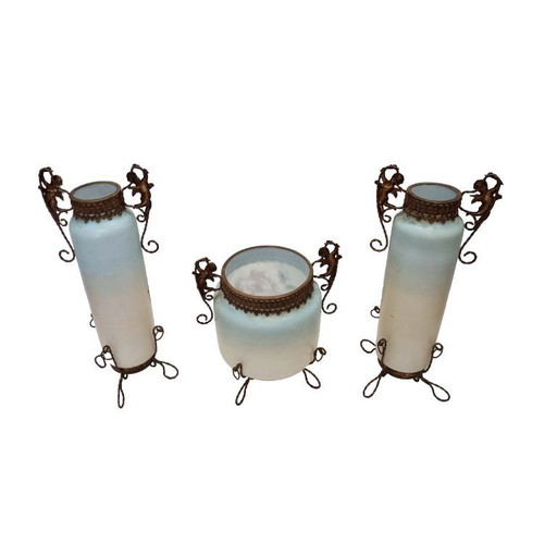 Neoclassical French 3-piece set of vases