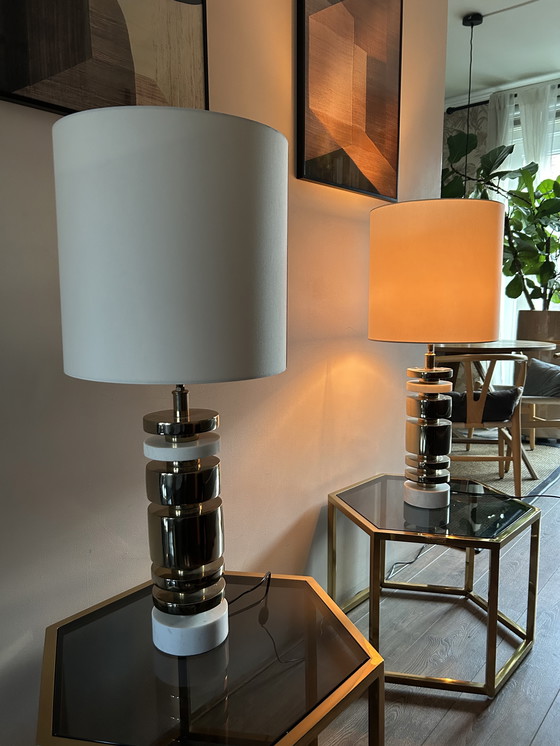 Image 1 of Richmond Interiors – Set luxe goud marmer tafellampen