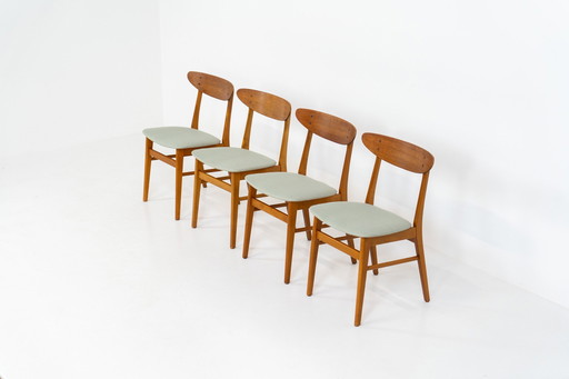 Set van 4 'Model 210' eetkamerstoelen van Thomas Harlev voor Farstrup (Denemarken, jaren 1960).