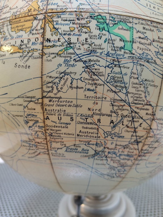 Image 1 of Mappamondo educativo vintage Girard, Barrère & Thomas – 1957 – Gioiello storico e decorativo