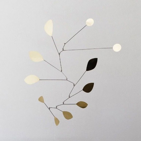 Image 1 of Large mobile sculpture of brass petals