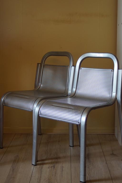 2x Vintage Metal Children's Chairs - Italian Design 1980s