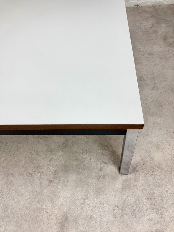 Image 1 of Table basse vintage moderniste Table d'appoint chrome blanc 70S