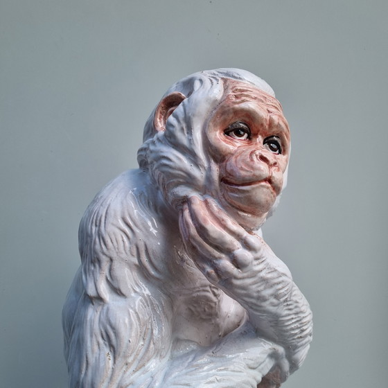 Image 1 of Italiaans keramiek, Aap, mid century Hollywood Regency