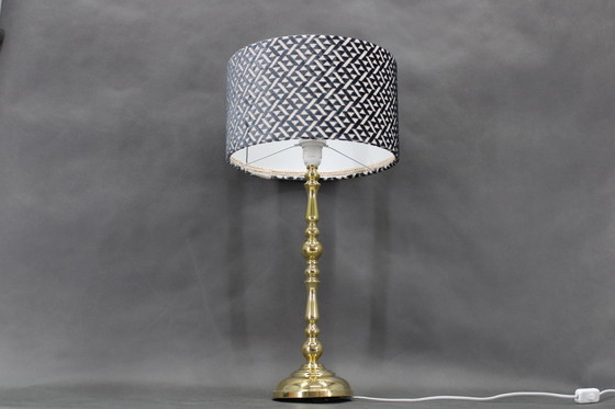 Image 1 of 1960 Paar grote messing tafellampen van MS Belysnin, Denemarken