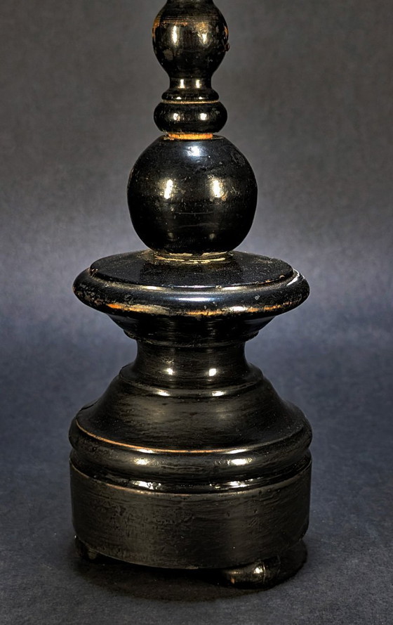 Image 1 of Croce antica restaurata in legno nero e metallo argentato, raffigurante Cristo in stile Napoleone III.