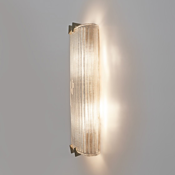 Image 1 of Coppia di applique da parete moderne in ottone italiano e vetro di Murano testurizzato