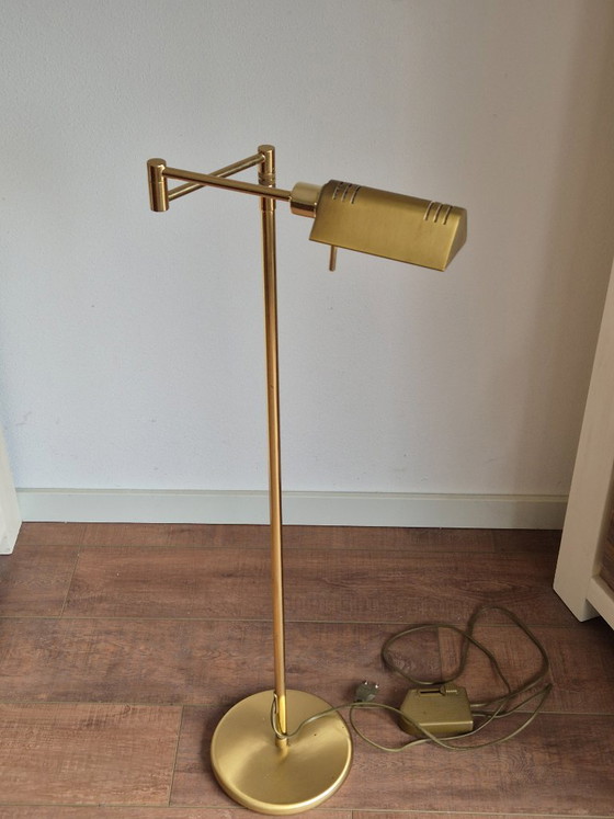 Floor light - Reading lamp - Notary floor lamp - Standard lamp - Holtkötter - Dimmer. – Brass (photo 6 of 17)