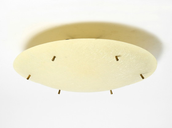 Image 1 of Äußerst seltene große runde Mid Century Modern Deckenleuchte aus Fiberglas | Ø 55 cm | Ø 21.65"