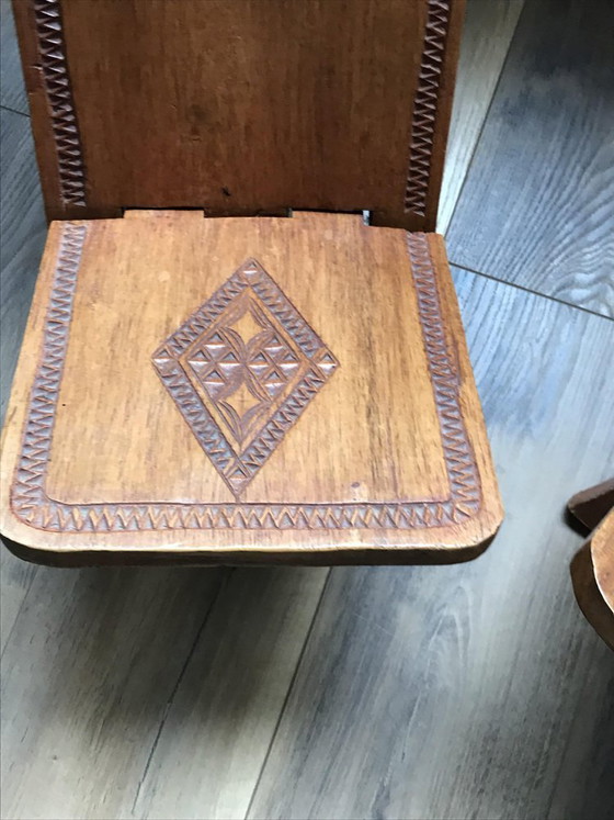 Set of Hand Carved Chair, Cuba, 1960s – Adjustable recliner chair, Wood (photo 4 of 7)