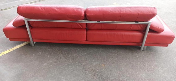 Image 1 of Vintage postmodern Rolf Benz leather sofa