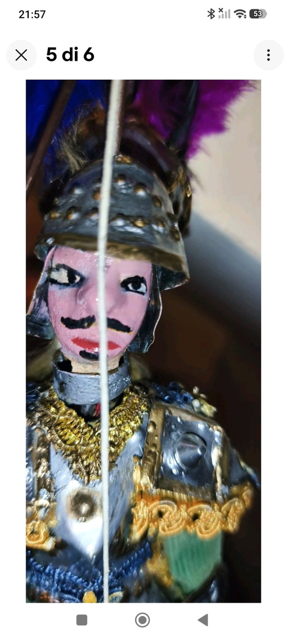 Sicilian Puppet Knight Handmade Puppet Opera Marionette Collection – Decorative Objects, Cotton, Metal (photo 5 of 6)