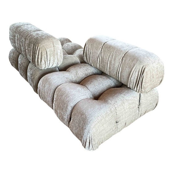 Image 1 of 2x Camaleonda sofa modules by Mario Bellini for B&B Italia in off-white velvet, Italy, 1970s