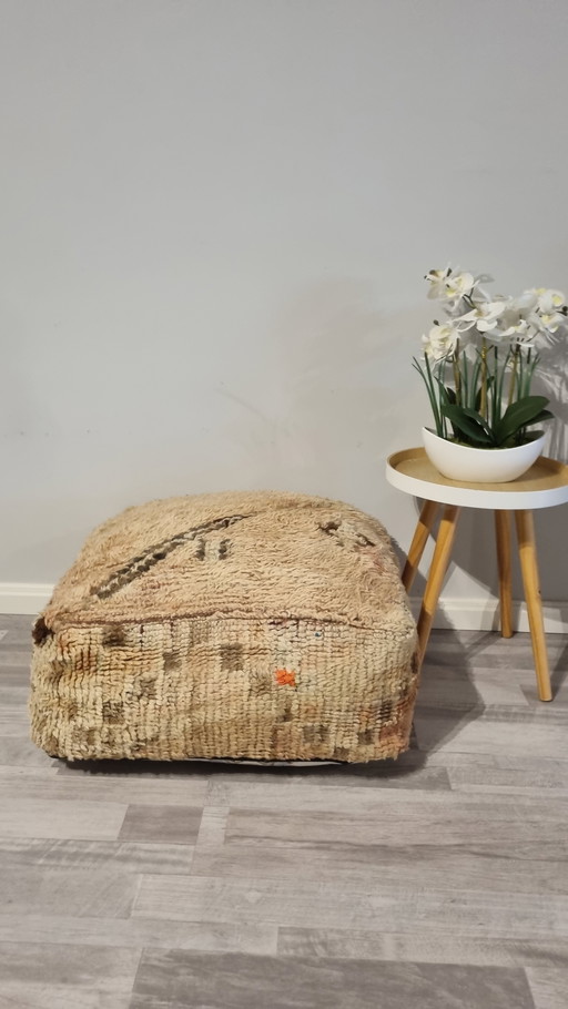 Pouf berbère vintage, coussin marocain