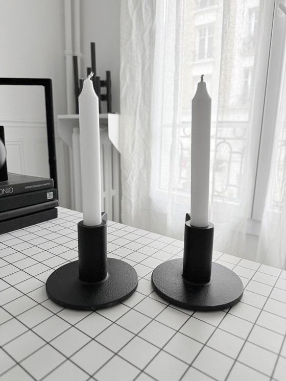 Image 1 of Pair of vintage 1980s IKEA design candlesticks