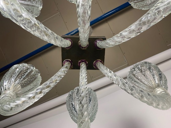 Image 1 of Seguso vetri d'arte Kronleuchter 1950er Jahre