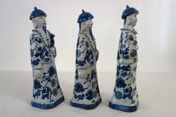 Image 1 of 3 emperor figurines, China, early 20th century
