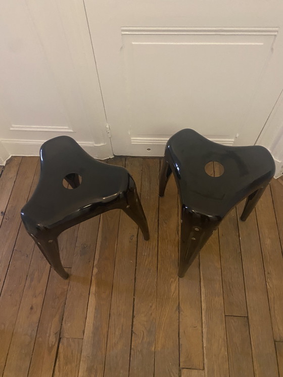 Image 1 of Pair of Wisdom Tooth stools by Yasuiaki Sasamoto, designed by Dulton, 1980, postmodern