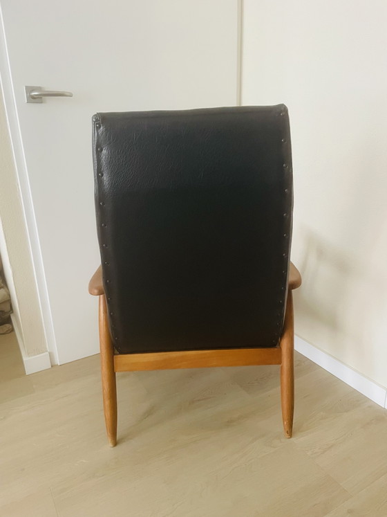 Louis Van Teeffelen Loungechair 1950-1960 – Fauteuils, Wood, Skai (photo 7 of 8)