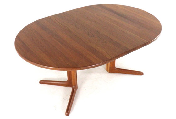 Image 1 of Vintage Round Danish 2x Extendable Teak Dining Table