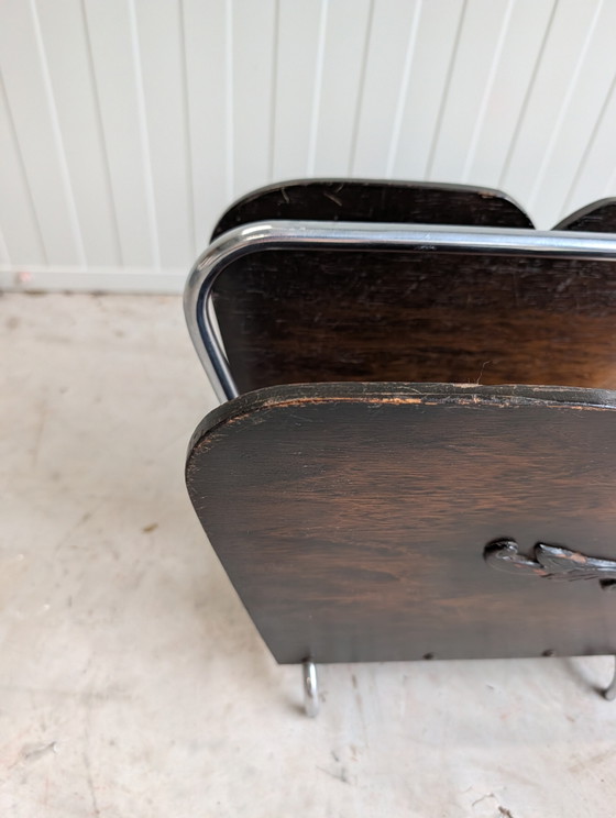 Portariviste Vintage in Legno – Wood, Chrome (photo 7 of 11)