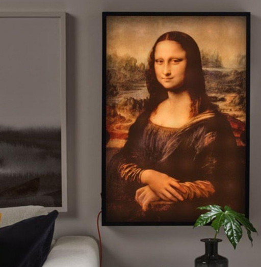 Virgil Abloh, Ikea, "MARKED", 2019 Mona Lisa iluminada