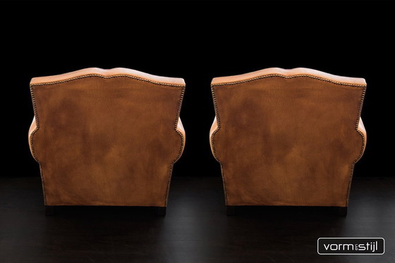 Image 1 of Exclusieve Art Deco fauteuil(s) in AA klasse schapenleer (2x dikker)