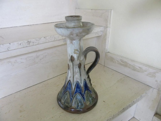 Ceramic Candlestick Candle Holder Jules Jacquemart Gres De La Roche MCM (photo 4 of 9)