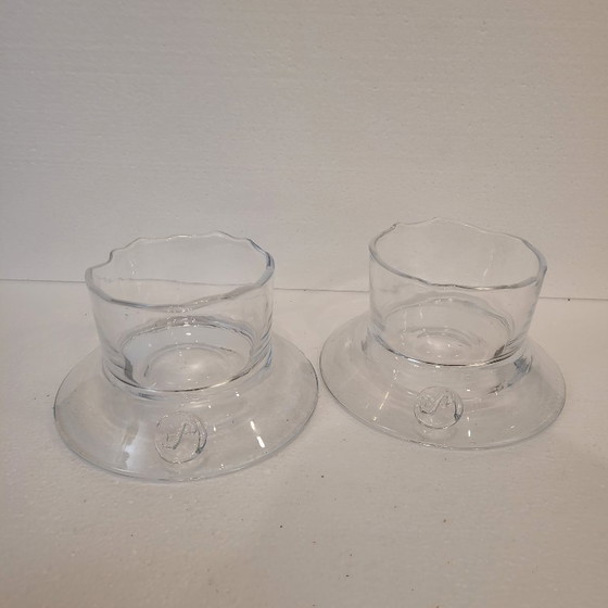 Image 1 of Coppia di candelieri in cristallo, Sempre, anni 2000 - Belgio