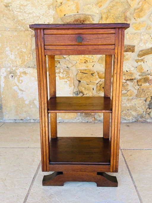 Table console Art déco à trois niveaux en noyer, années 1930