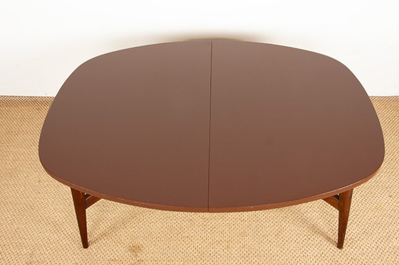 Image 1 of Mesa alta y baja danesa de teca y madera lacada en marrón, modelo Smørrebrød 1960.