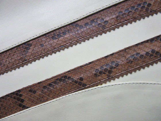 Image 1 of Vintage leren schoudertas/clutch, gemaakt in Italië (gesigneerd Ferdinand)