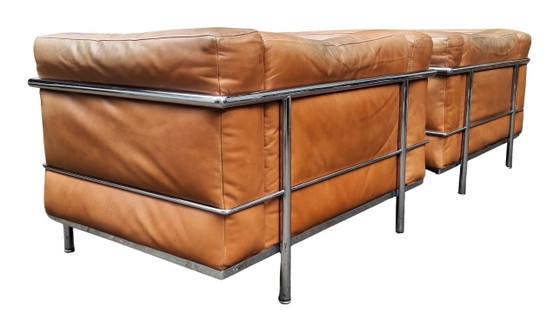 Le Corbusier Poltrone Cassina LC3 Originali d'Epoca (Coppia) – Vintage Anni '70 – Pelle Cognac – N. di Serie (photo 5 of 16)