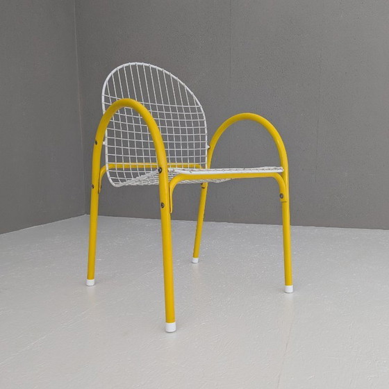 Image 1 of Chaises de jardin italiennes postmodernes en métal grillagé par EMU, années 1980