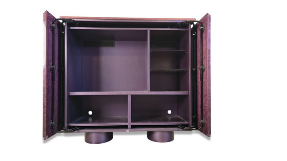 Image 1 of Mueble bar de madera nudosa de Giovanni Offredi para Saporiti, años 70