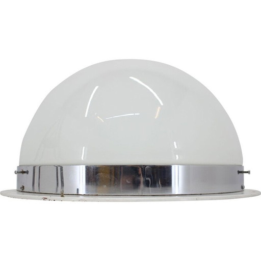 Lampada da soffitto vintage cromata Bauhaus, Cecoslovacchia 1940