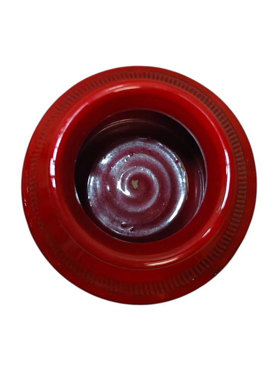 Image 1 of Bitossi Rimini Rosso Vase 1960er | Aldo Londi Italian Mid-Century Ceramic Red Glazed Design